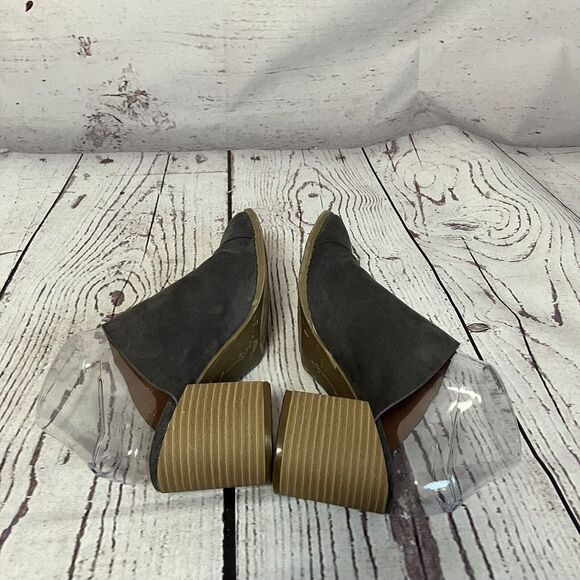 American Eagle Shoes Womens‎ 7 Gray Mule Suede Open Back Clog Block Heel - Picture 6 of 10